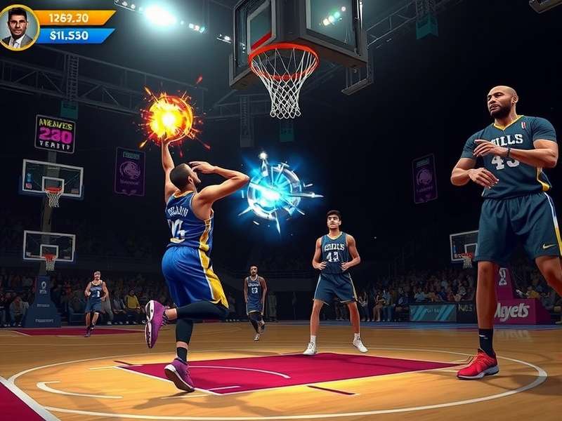 Spellcasting Dunker Genius gameplay showing magical basketball action
